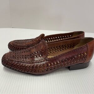 Impanema Fran Handwoven Leather Huarache Brown Loafers Brazil Women’s Size 5.5M